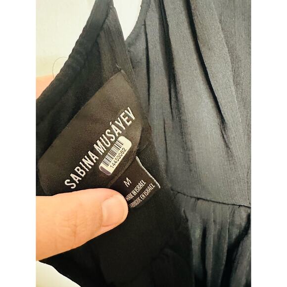 SABINA MUSAYEV Black Red Print Selina Front Twist Cut-Out Front Dress Size M - Picture 6 of 11